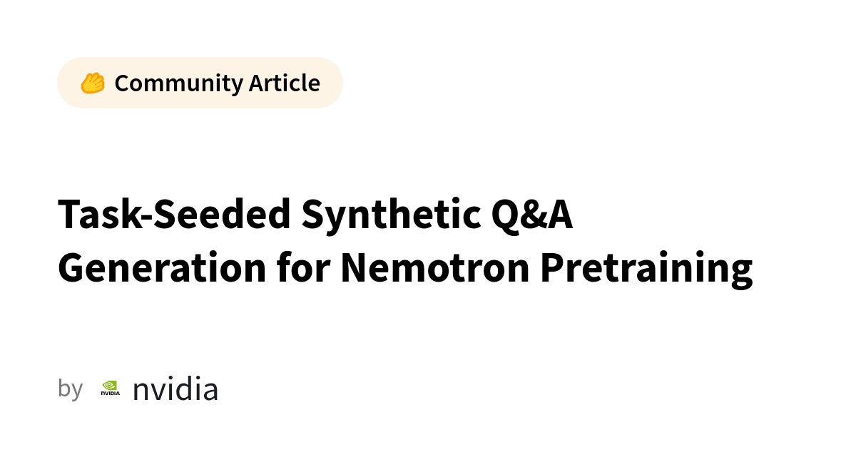 Task-Seeded Synthetic Q&A Generation for Nemotron Pretraining
