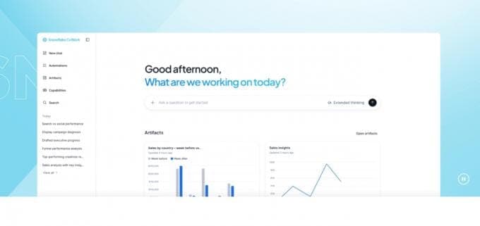 Met CoWork brengt ook Snowflake een zakelijke AI-assistent uit